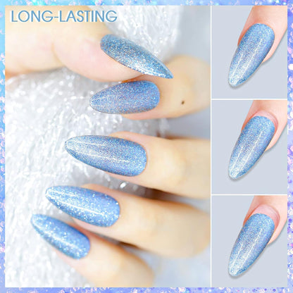 Biutee Magnetic Cat Eye Gel Set – 6 Colors, 8ml UV/LED Soak-Off, Light-Changing & Glitter Nail Polish