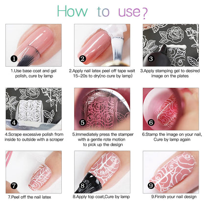 SEISSO Soak-Off Stamping Gel Polish Set – 12 Colors for Nail Art Stamping