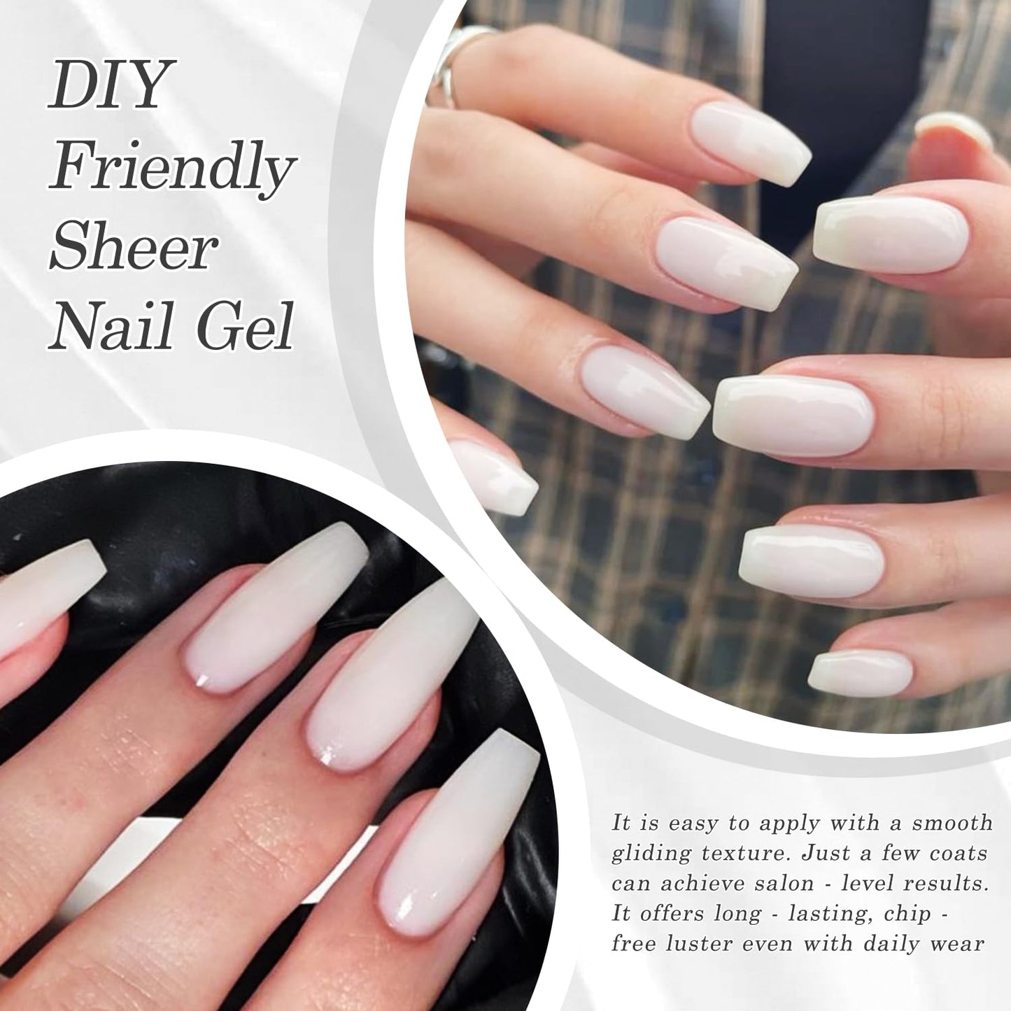 Biutee UV Milky White Jelly Gel Nail Polish – Transparent Soak Off Manicure Varnish 15ml