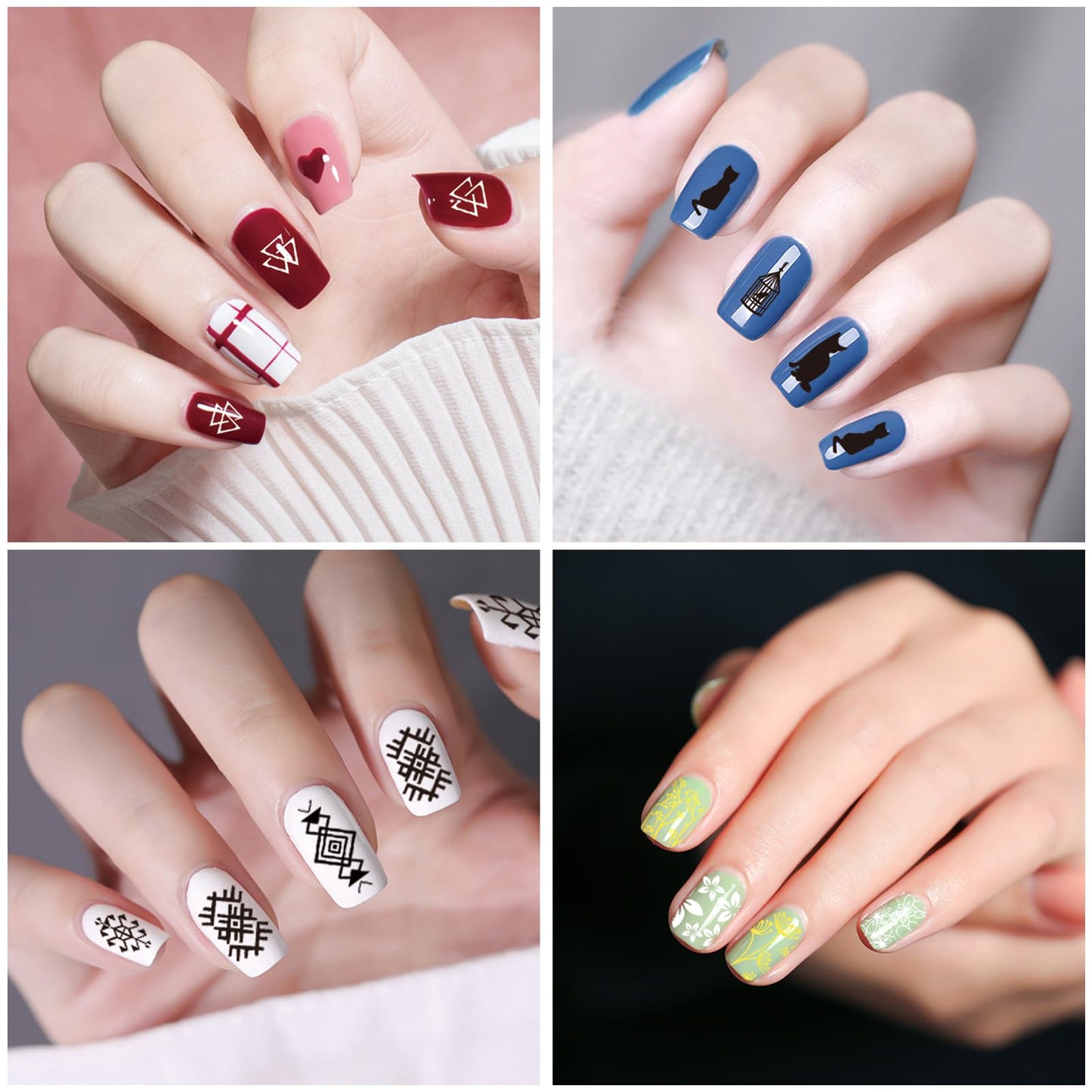 SEISSO Soak-Off Stamping Gel Polish Set – 12 Colors for Nail Art Stamping