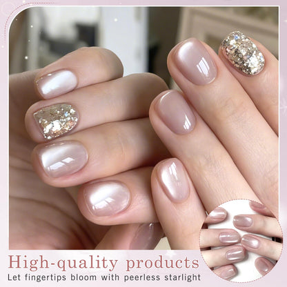 Biutee UV Cat Eye Magnetic Nude Gel Nail Polish – Magnetic Jelly Gel Varnish 15ml Soak Off Manicure