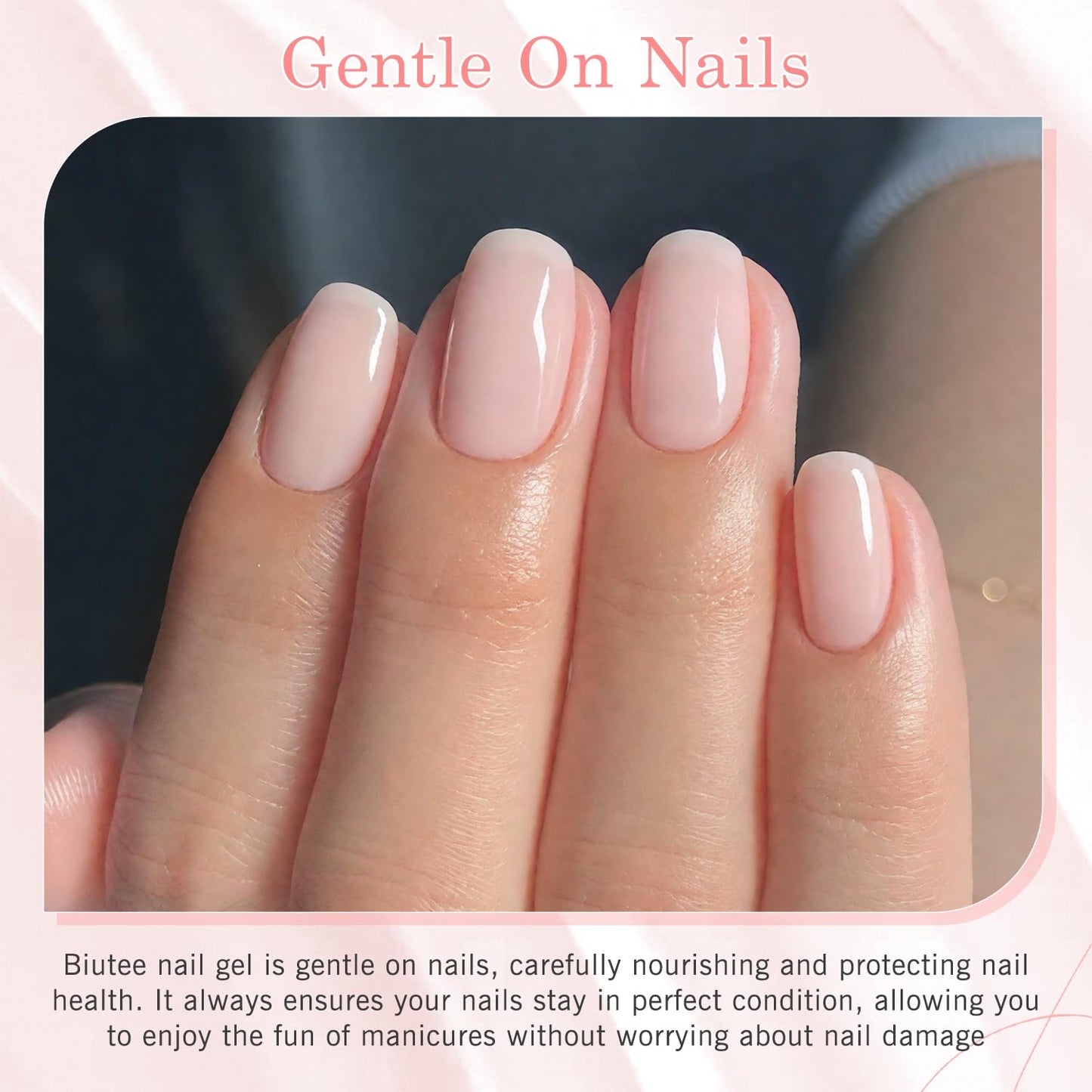 Biutee UV Milky Pink Jelly Gel Nail Polish – Transparent Soak Off Manicure Varnish 15ml