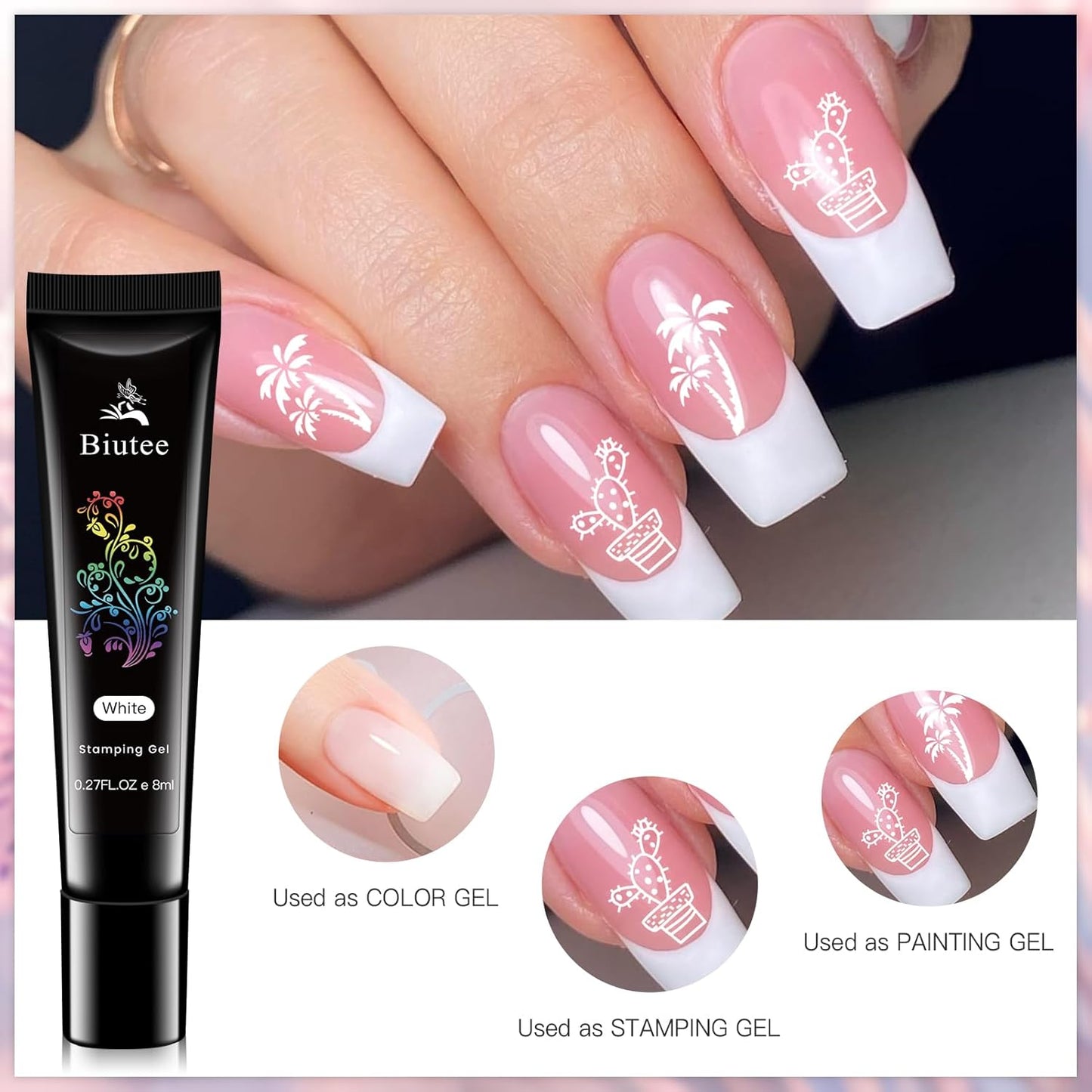 BIUTEE Nail Stamper Kit – 8 Gel Polishes, 12 Plates, Jelly Stamper & Halloween Designs