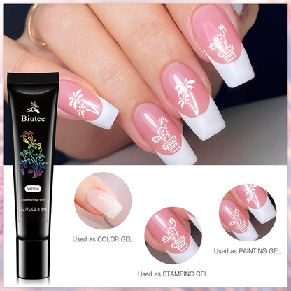 BIUTEE Nail Stamper Kit – 8 Gel Polishes, 12 Plates, Jelly Stamper & Halloween Designs