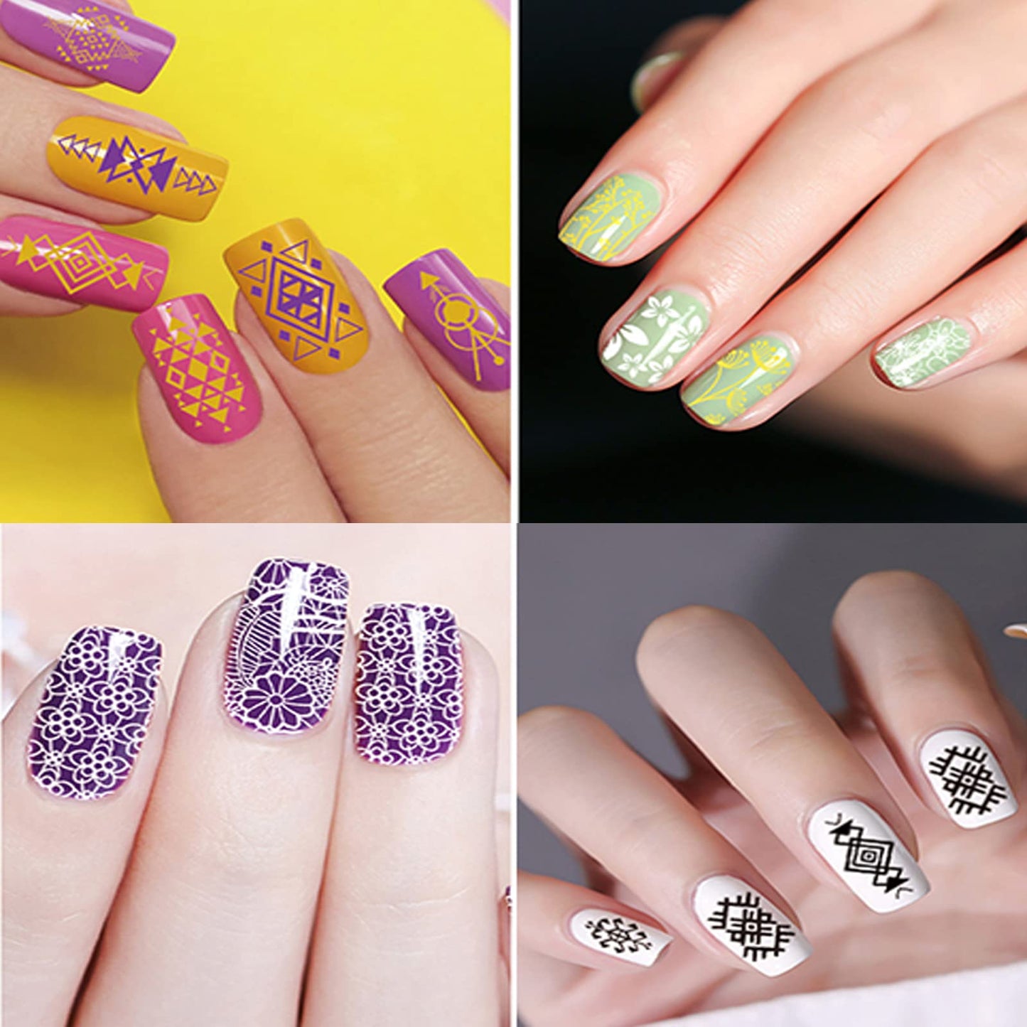 SEISSO Soak-Off Stamping Gel Polish Set – 12 Colors for Nail Art Stamping