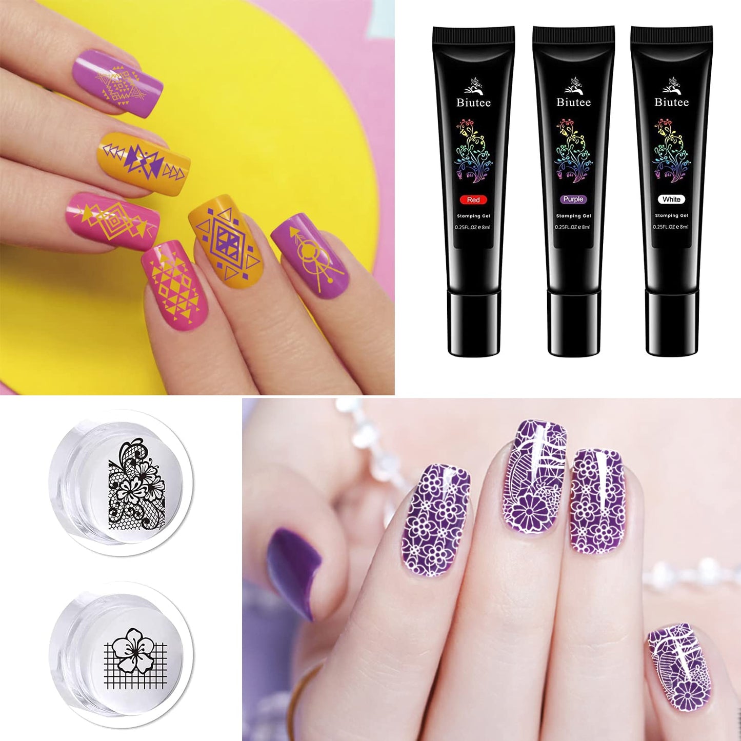 SEISSO Soak-Off Stamping Gel Polish Set – 12 Colors for Nail Art Stamping