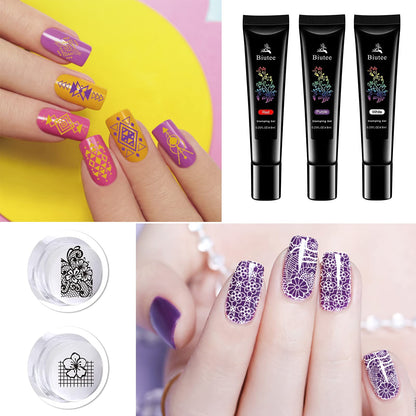 SEISSO Soak-Off Stamping Gel Polish Set – 12 Colors for Nail Art Stamping
