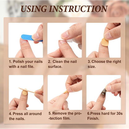 BIUTEE Nail Glue Stickers – 240/720 PCS Press On Tabs for Press On Nails