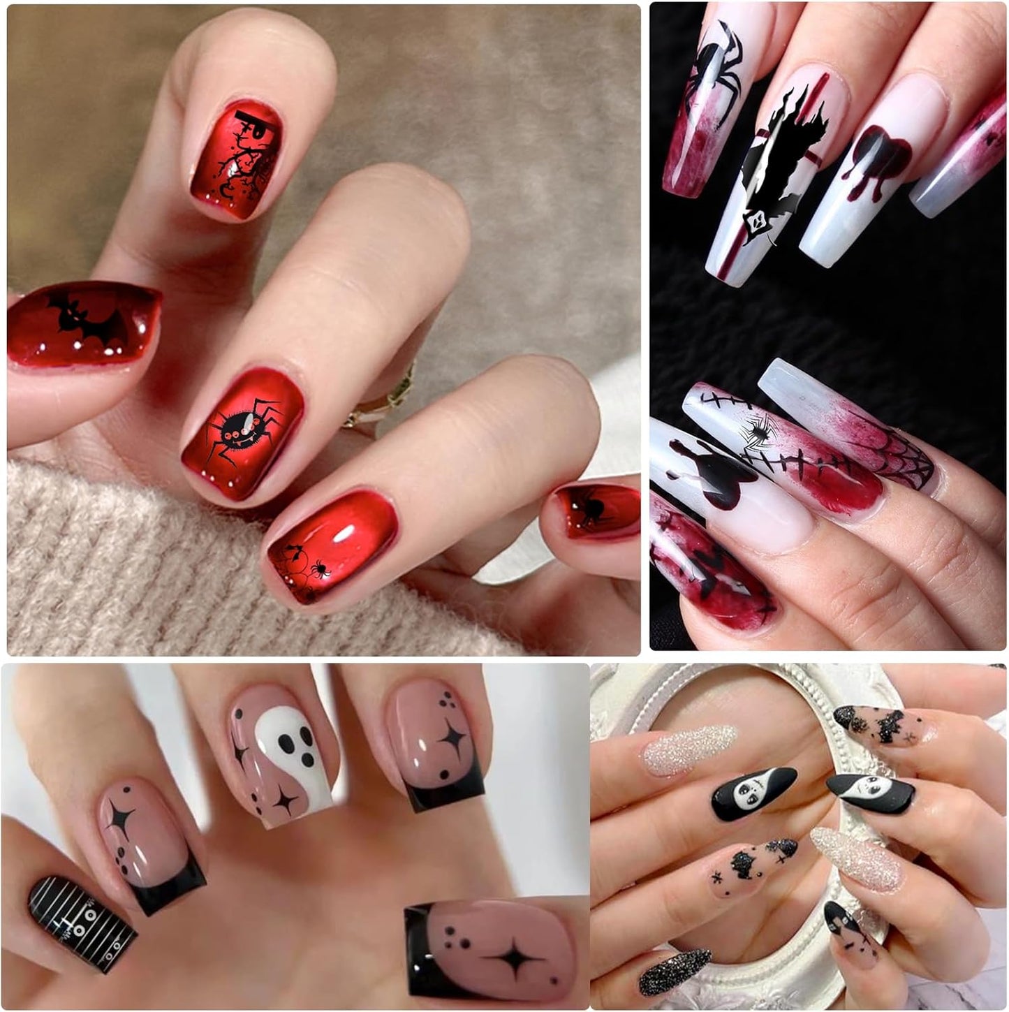 Biutee Nail Stamping Kit – 10 Plates & 8 Gel Polish, French & Halloween Designs