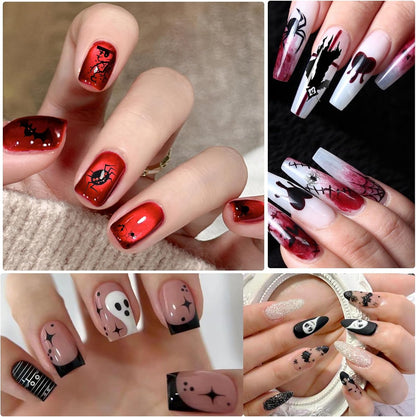 Biutee Nail Stamping Kit – 10 Plates & 8 Gel Polish, French & Halloween Designs