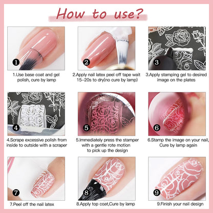 SEISSO Soak-Off Stamping Gel Polish Set – 12 Colors for Nail Art Stamping