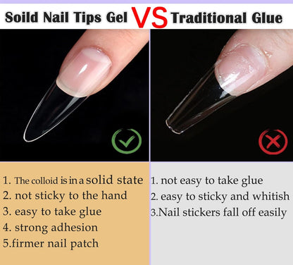 BIUTEE Solid Nail Tips Gel Nail Art Gel Paint Solid Patch Glue (5 g x 2)