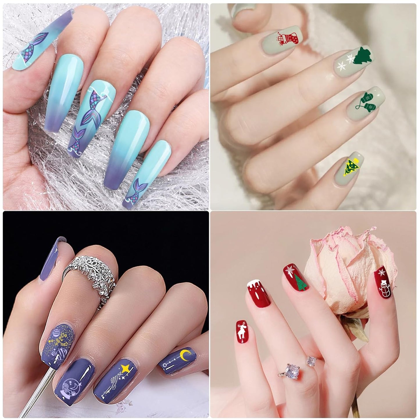 BIUTEE 12-Piece Nail Stamping Plate Set – Includes Floral, Animal, Lace, Star, Halloween & Christmas Designs