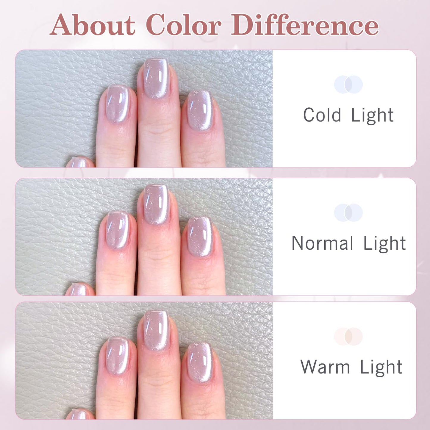 Biutee UV Cat Eye Magnetic Gel Polish – Jelly Pink Mauve 15ml, Soak Off Nail Art Varnish with Magnet