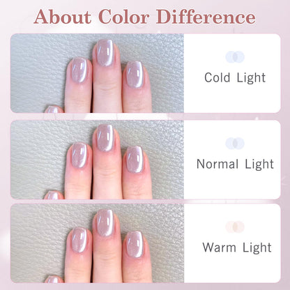 Biutee UV Cat Eye Magnetic Gel Polish – Jelly Pink Mauve 15ml, Soak Off Nail Art Varnish with Magnet