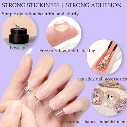 BIUTEE Solid Nail Tips Gel Nail Art Gel Paint Solid Patch Glue (5 g x 2)