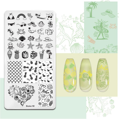 Biutee Nail Stamping Kit – 10 Plates & 8 Gel Polish, French & Halloween Designs