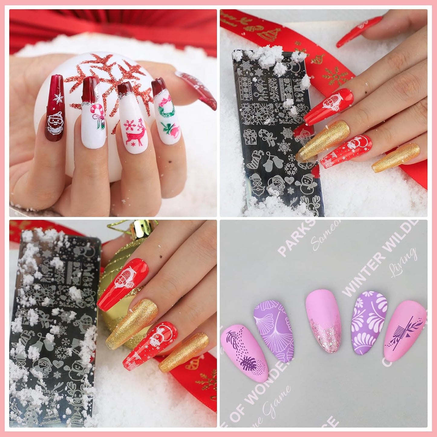 BIUITEE Nail Stamping Kit – 15 Mini Plates, Silicone Stamper, Scraper & Storage Bag