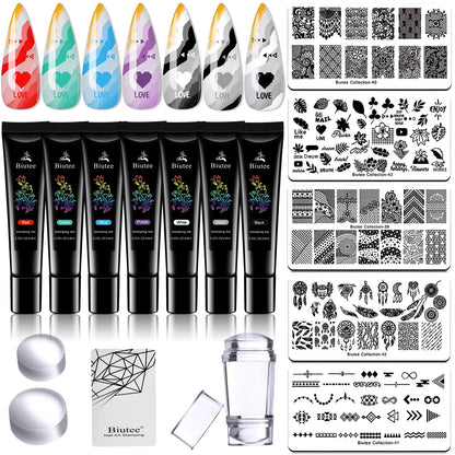 SEISSO Soak-Off Stamping Gel Polish Set – 12 Colors for Nail Art Stamping