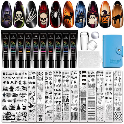 Biutee Nail Stamping Plates Set 15PCS Nail Stamping Kit with Nail Stamper