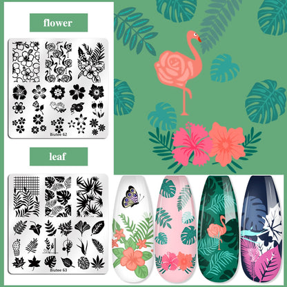 Biutee Nail Stamping Plates Set 15PCS Nail Stamping Kit with Nail Stamper