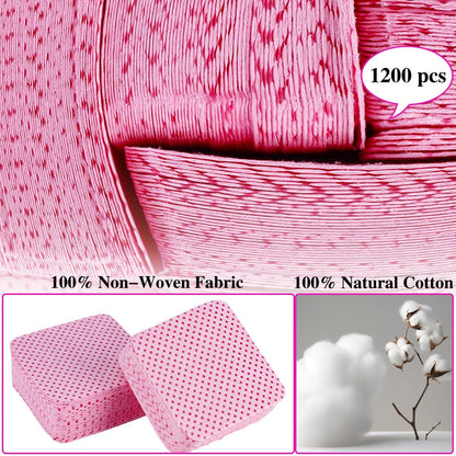 BIUTEE Nail Wipes & Pump Dispenser Bottle Set – Lint Free, Soft & Absorbent