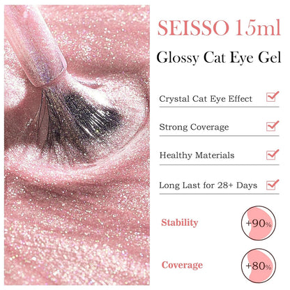 BIUTEE Wine Red/Pink/Silver Cat Eye Gel Polish 15ml – Magnetic Burgundy UV Soak Off Gel with Magnet Stick