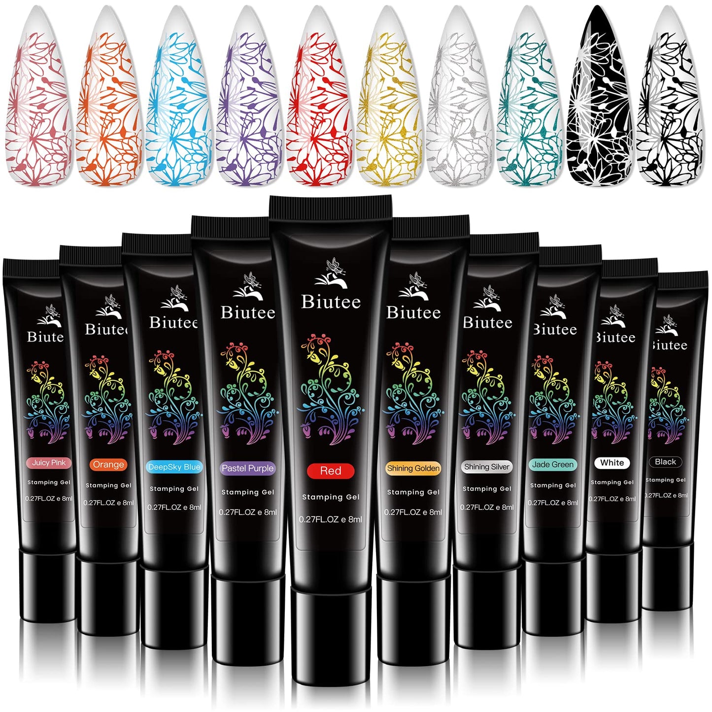SEISSO Soak-Off Stamping Gel Polish Set – 12 Colors for Nail Art Stamping