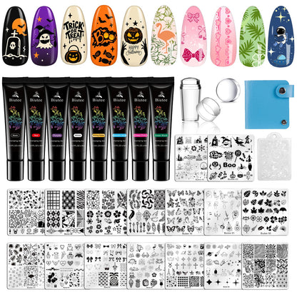 Biutee Nail Stamping Plates Set 15PCS Nail Stamping Kit with Nail Stamper