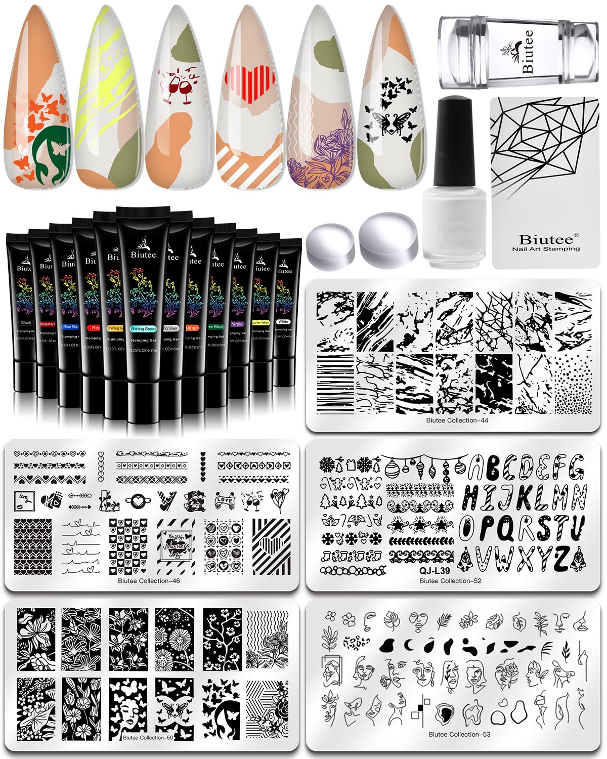 SEISSO Soak-Off Stamping Gel Polish Set – 12 Colors for Nail Art Stamping