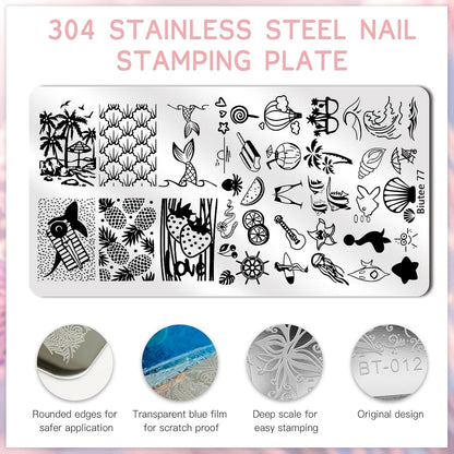 BIUTEE Nail Stamper Kit – 8 Gel Polishes, 12 Plates, Jelly Stamper & Halloween Designs
