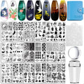 BIUTEE Nail Stamping Plates Set – 15PCS with Stamper, Scraper, Storage Bag & Holiday Designs