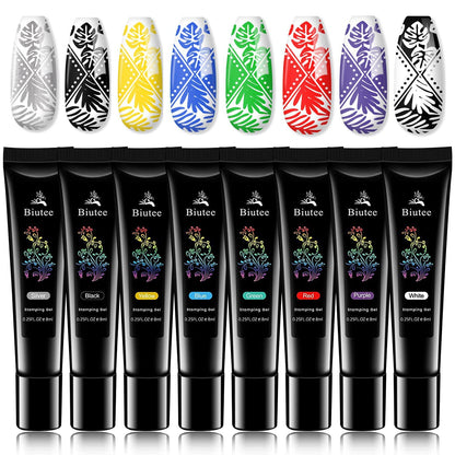 SEISSO Soak-Off Stamping Gel Polish Set – 12 Colors for Nail Art Stamping