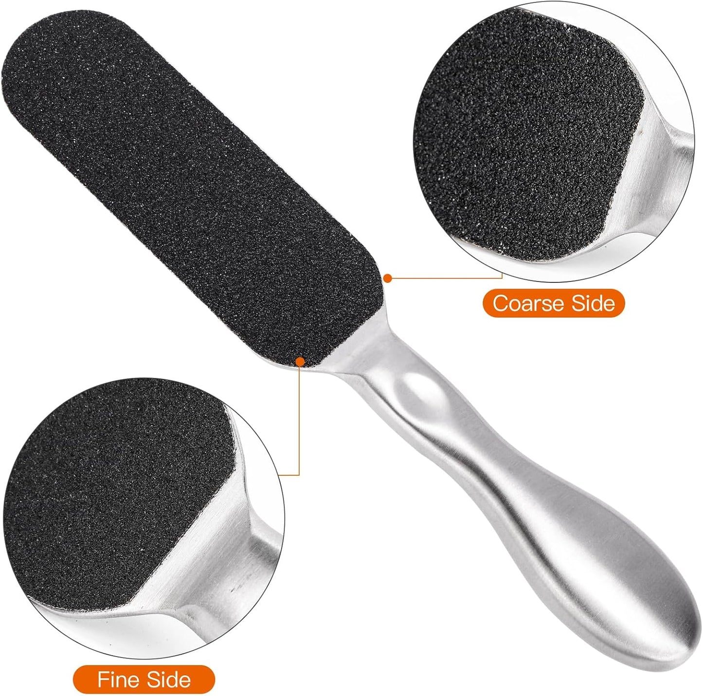 BIUTEE Foot File – Stainless Steel Callus Remover with 12 Replaceable Pads