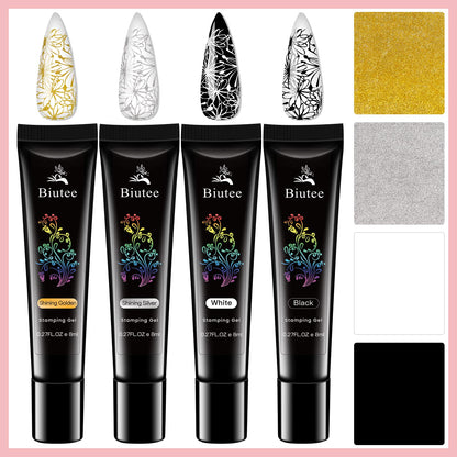 SEISSO Soak-Off Stamping Gel Polish Set – 12 Colors for Nail Art Stamping