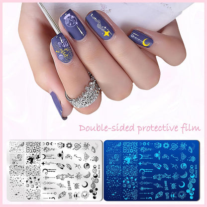 Biutee 4PCS Nail Stamping Plates Set for DIY Manicure