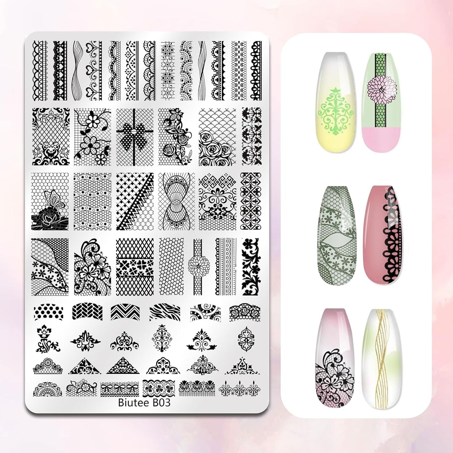 Biutee Nail Stamper Kit Nail Art Stamping Plate Set