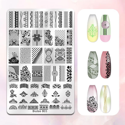 Biutee Nail Stamper Kit Nail Art Stamping Plate Set