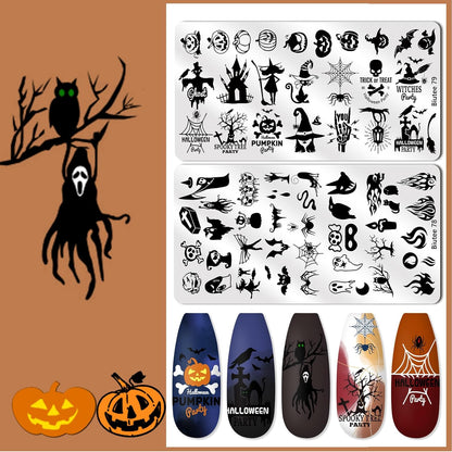 BIUTEE Nail Stamper Kit – 8 Gel Polishes, 12 Plates, Jelly Stamper & Halloween Designs