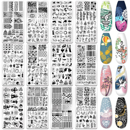 BIUTEE Nail Stamper Kit – 8 Gel Polishes, 12 Plates, Jelly Stamper & Halloween Designs